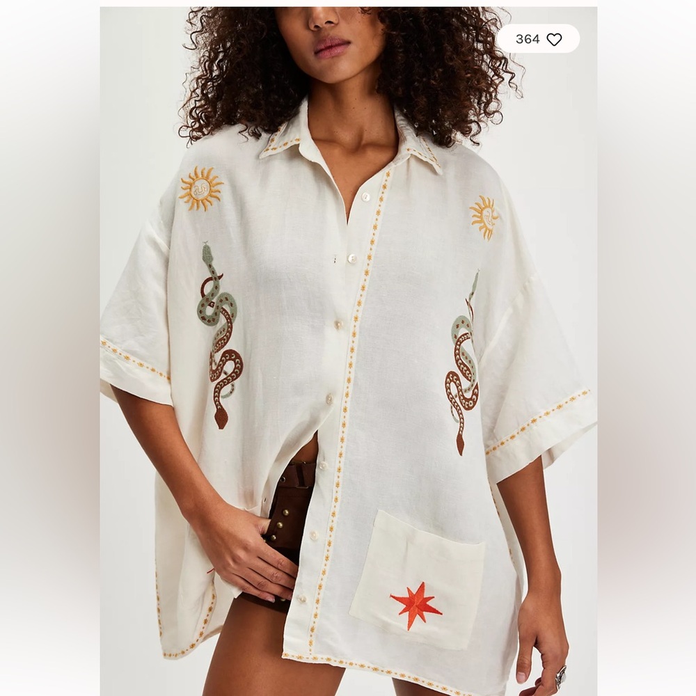 Kinga Cream Button-Up Shirt
